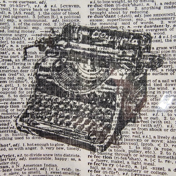 Dictionary Art Prints Set of 2 • Quill & Typewriter • Vintage Bookish Wall Decor - Picture 2 of 10